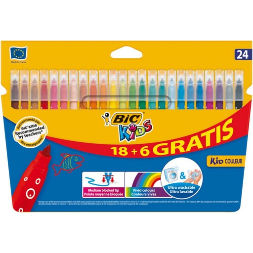 [118798] ROTULADOR BIC KID COULEUR PACK DE 24 COLORES SURTIDOS
