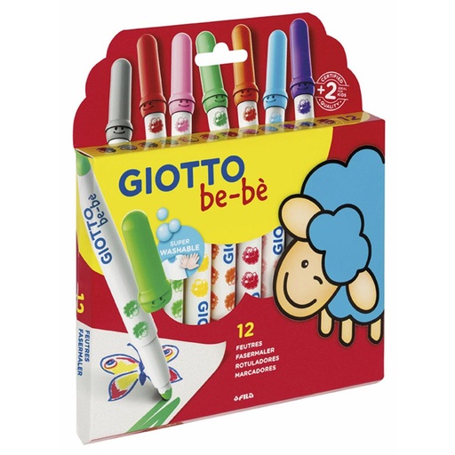 [649583] ROTULADOR GIOTTO SUPER BEBE CAJA 12 COLORES SURTIDOS – ESPECIALES PARA NIÑOS