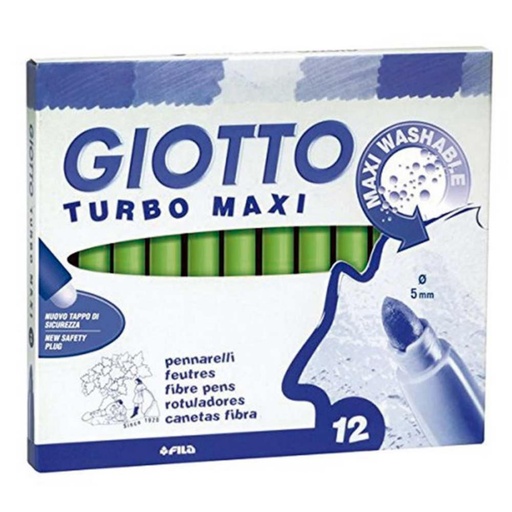 [649235] ROTULADOR GIOTTO TURBO MAXI UNICOLOR VERDE CLARO 12 UDS