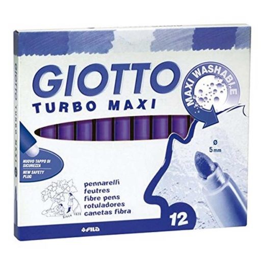 [649240] ROTULADOR GIOTTO TURBO MAXI – 12 UDS UNICOLOR VIOLETA– TINTA LAVABLE – PUNTA 5 MM BLOQUEADA