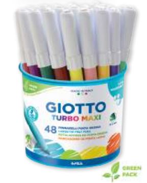 [650487] ROTULADOR GIOTTO TURBO MAXI – BOTE 48 ROTULADORES – COLORES SURTIDOS – PUNTA GRUESA 5 MM