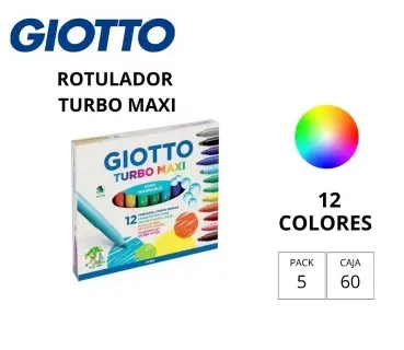 [649979] ROTULADOR GIOTTO TURBO MAXI CAJA 12 COLORES
