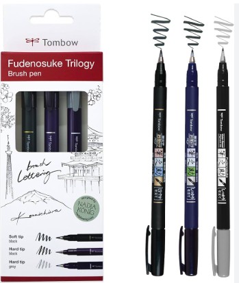 [825776] ROTULADORES BASE AGUA (TRILOGY SET) TOMBOW FUDENOSUKE – SET DE 3