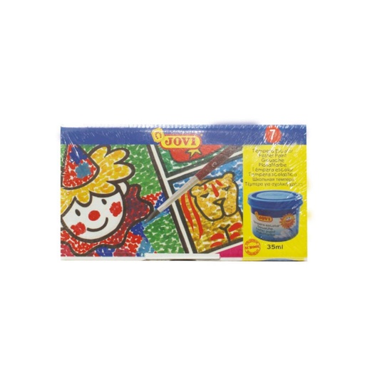 [630079] TÉMPERA JOVI 35ML CAJA DE 7 COLORES SURTIDOS + PINCEL