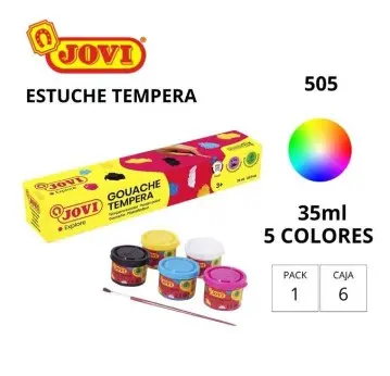 [649972] TÉMPERA JOVI ESCOLAR 35CC 505 5 COLORES SURTIDOS + PINCEL