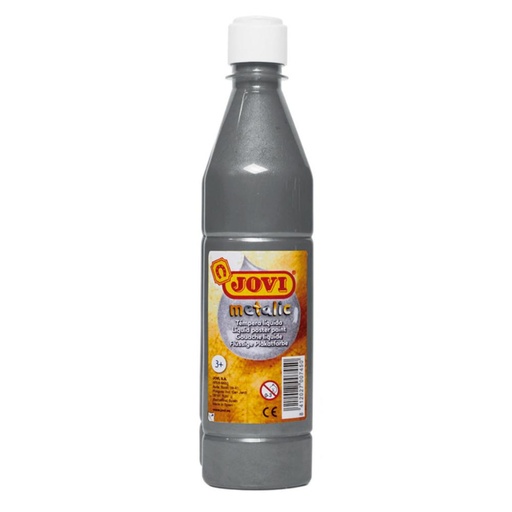 [649839] TÉMPERA JOVI LÍQUIDA ESCOLAR 500ML PLATA