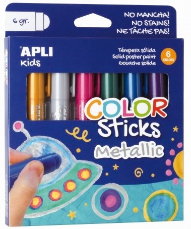 [825655] TEMPERA SOLIDA APLI METALIZADO 6 GRAMOS 6 UNIDADES