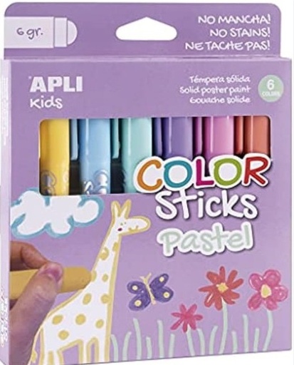 [825657] TEMPERA SOLIDA APLI PASTEL 6 GRAMOS 6 UNIDADES