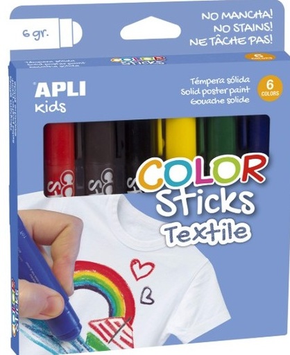 [825658] TEMPERA SOLIDA APLI TEXTIL 6GR 6 UNIDADES