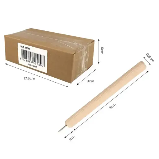 [825867] PUNZÓN PARA PICADO MANGO DE MADERA Y PUNTA METÁLICA INNSPIRO 100 UDS