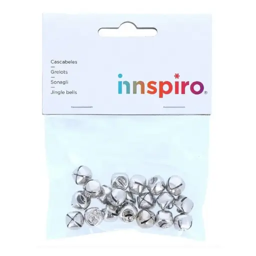 [825939] CASCABELES COLOR PLATA 12 MM BOLSA 20 UNIDADES