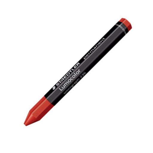 [119571] MARCADOR ESPECIAL STAEDTLER OMNIGRAPH (ROJO) · CRAYÓN DE CERA UNIVERSAL · RESISTENTE AL AGUA · NO SE SECA · NO TRASPASA