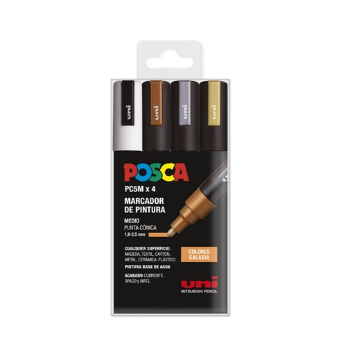[122054] ROTULADOR UNI POSCA PC-5M/4C ESTUCHE 4 UDS. COLORES GALAXIA