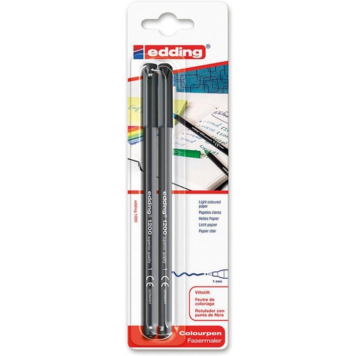 [081520] ROTULADOR EDDING PUNTA DE FIBRA 1200 – PUNTA REDONDA 0,5 MM NEGRO BLISTER 2UDS