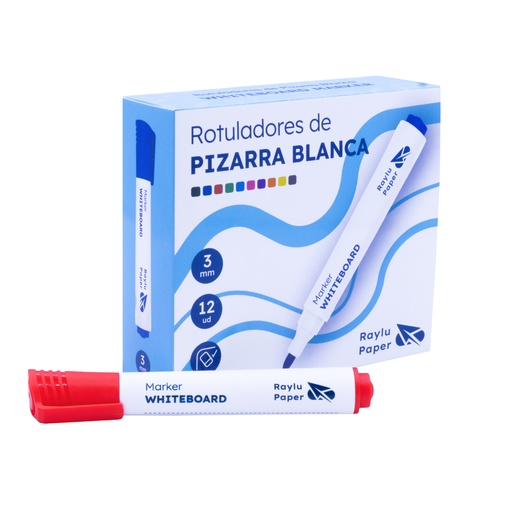 [081442] ROTULADOR DE PIZARRA RAYLU FLOW – 2 MM – ROJO – CAJA 12 UDS