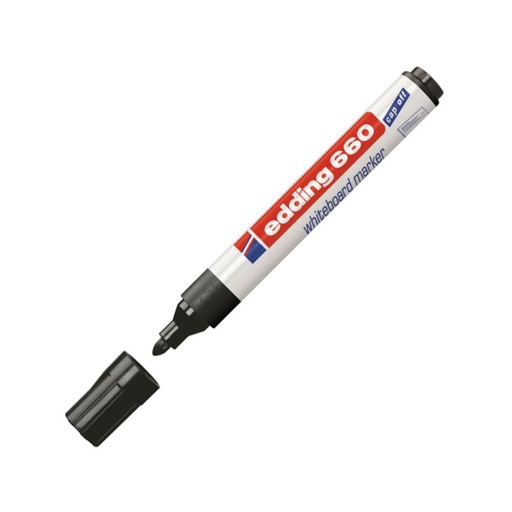 [118816] ROTULADOR EDDING MARCADOR PIZARRA BLANCA 660 – PUNTA CÓNICA 1,5–3 MM – RECARGABLE NEGRO