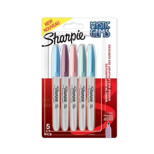 [118589] MARCADORES PERMANENTES MYSTIC GEMS (BLÍSTER 5 COLORES PASTEL) SHARPIE