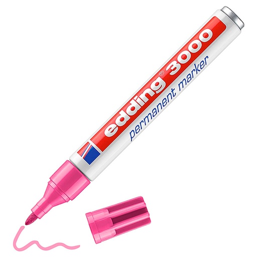 [119280] ROTULADOR EDDING  MARCADORES PERMANENTES 3000 – PUNTA CÓNICA 1,5–3 MM – ROSA