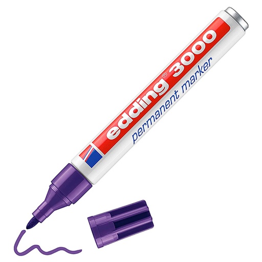 [119279] ROTULADOR EDDING  MARCADORES PERMANENTES 3000 – PUNTA CÓNICA 1,5–3 MM – VIOLETA