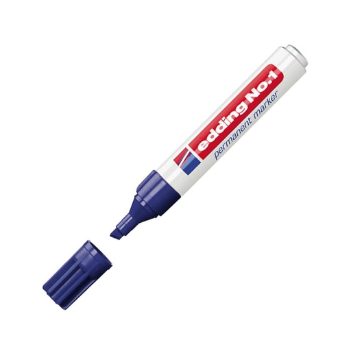[080272] ROTULADOR EDDING MARCADOR PERMANENTE 1 – PUNTA BISELADA 2–7 MM – RECARGABLE AZUL
