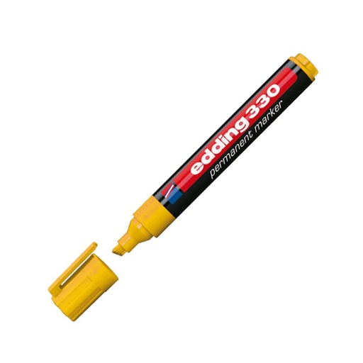 [120122] ROTULADOR EDDING MARCADOR PERMANENTE 330 – PUNTA BISELADA 1–5 MM – RECARGABLE AMARILLO