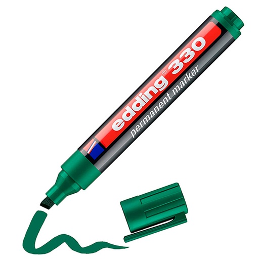 [120126] ROTULADOR EDDING MARCADOR PERMANENTE 330 – PUNTA BISELADA 1–5 MM – RECARGABLE ROJO