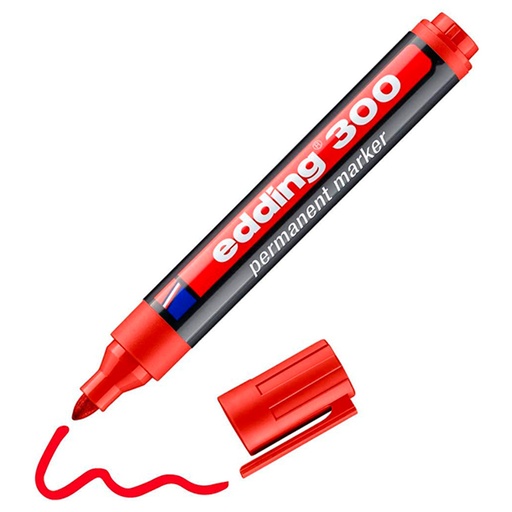 [120115] ROTULADOR EDDING PERMANENTE 300 – PUNTA CÓNICA 1,5-3 MM ROJO