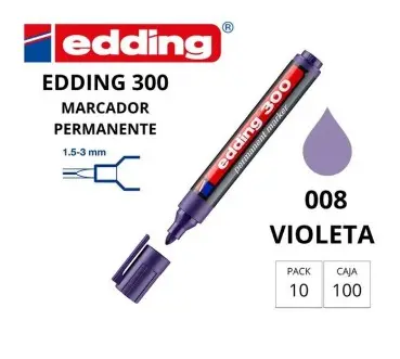 [120118] ROTULADOR EDDING PERMANENTE 300 – PUNTA CÓNICA 1,5-3 MM VIOLETA