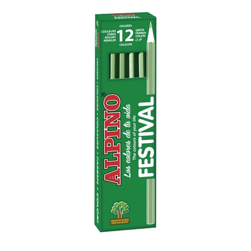 [649442] LAPICES ALPINO UNICOLOR VERDE CLARO 12 UNIDADES