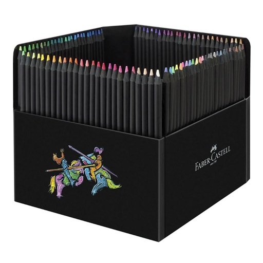 [081658] LÁPICES DE COLORES FABER-CASTELL BLACK EDITION – SOPORTE 100 UNIDADES SURTIDAS
