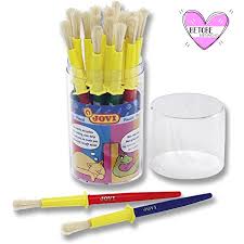 [650424] BOTE 20 MAXI PINCELES INFANTILES JOVI · TAMAÑO MEDIANO · MANGO ERGONÓMICO