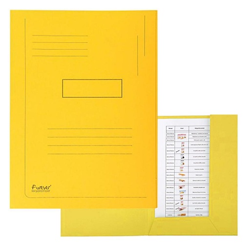 [180922] SUBCARPETA A4 CARTULINA RECICLADA – 2 SOLAPAS – 280 G/M² – AMARILLO