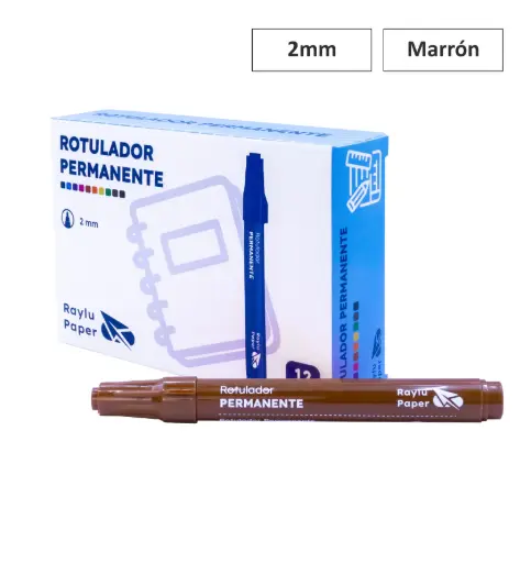 [081384] ROTULADOR PERMANENTE RAYLU ULTRAINK – PUNTA CÓNICA – TRAZO 1,5 MM – MARRON – CAJA 12 UDS