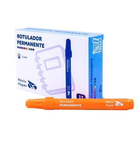 [081274] ROTULADOR PERMANENTE RAYLU ULTRAINK – PUNTA CÓNICA – TRAZO 1,5 MM – NARANJA – CAJA 12 UDS