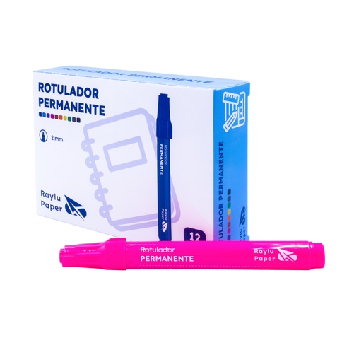 [081273] ROTULADOR PERMANENTE RAYLU ULTRAINK – PUNTA CÓNICA – TRAZO 1,5 MM – ROSA – CAJA 12 UDS
