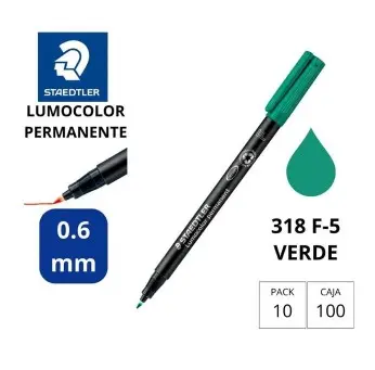 [080231] ROTULADOR STAEDTLER LUMOCOLOR PERMANENTE 318-5 VERDE PUNTA FINA