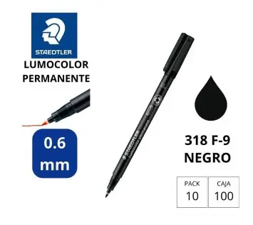 [080228] ROTULADOR STAEDTLER LUMOCOLOR PERMANENTE 318-9 NEGRO PUNTA FINA