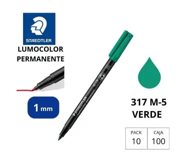 [080235] ROTULADOR STAEDTLER LUMOCOLOR PERMANENTE 317-5 VERDE PUNTA MEDIA