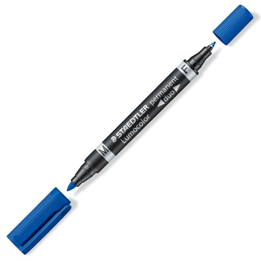[081570] ROTULADOR STAEDTLER LUMOCOLOR PERMANENTE DUO 348 AZUL PUNTA F 0,6 MM Y PUNTA M 1,5 MM
