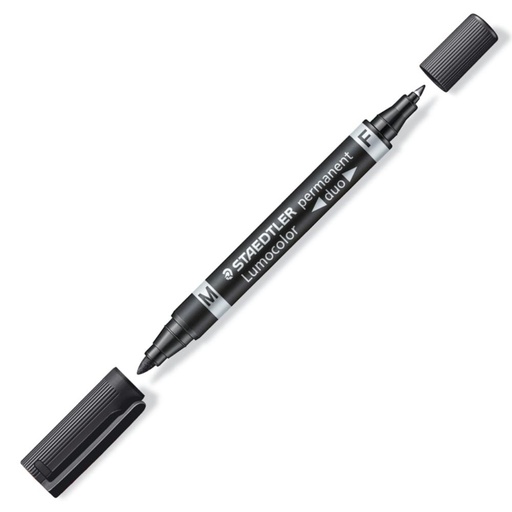 [081571] ROTULADOR STAEDTLER LUMOCOLOR PERMANENTE DUO 348 NEGRO PUNTA F 0,6 MM Y PUNTA M 1,5 MM