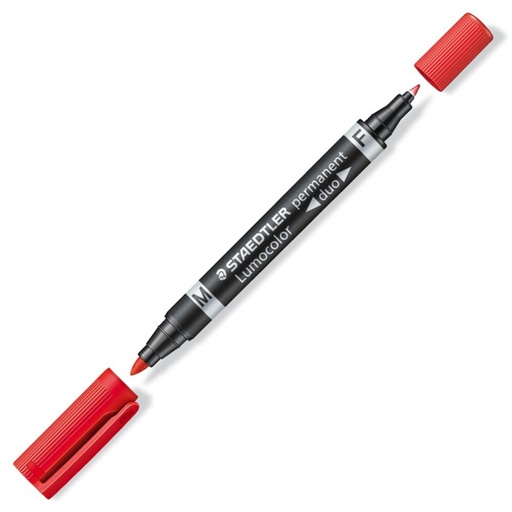 [081569] ROTULADOR STAEDTLER LUMOCOLOR PERMANENTE DUO 348 ROJO PUNTA F 0,6 MM Y PUNTA M 1,5 MM