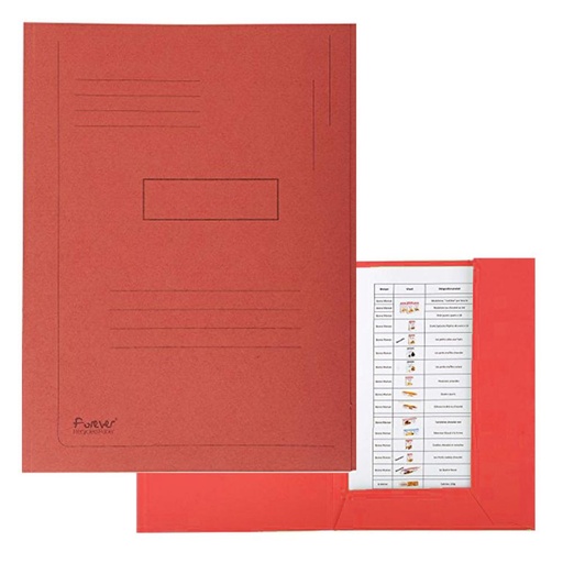 [180920] SUBCARPETA A4 CARTULINA RECICLADA – 2 SOLAPAS – 280 G/M² – ROJO