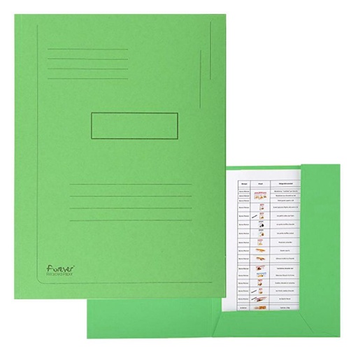 [180923] SUBCARPETA A4 CARTULINA RECICLADA – 2 SOLAPAS – 280 G/M² – VERDE