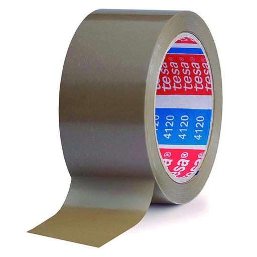 [040779] CINTA DE PRECINTO TESA PVC MARRÓN · 50 MM × 132 M · DESENROLLADO SILENCIOSO · ADHESIVO DE CAUCHO NATURAL · ALTA RESISTENCIA