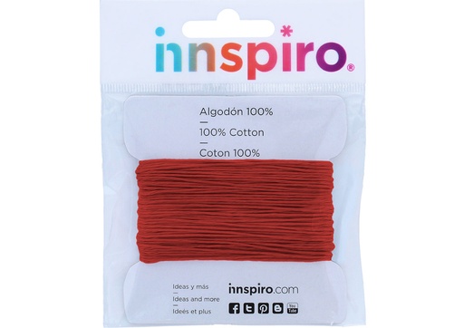 [650413] CORDÓN DE ALGODÓN ENCERADO FINO 1 MM CARMIN – INNSPIRO (5 M)