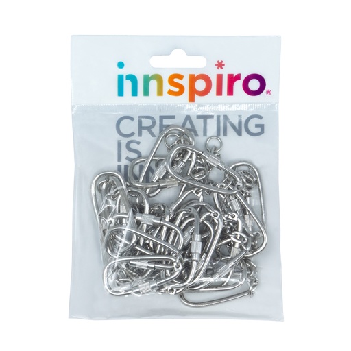 [650395] LLAVERO METÁLICO PLATEADO CON CIERRE ROSCA Y CADENA INNSPIRO