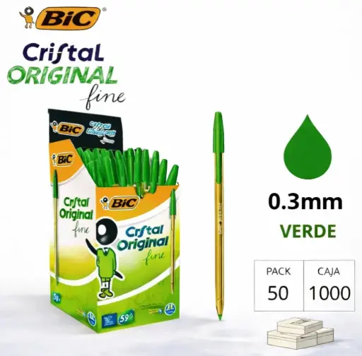 [119430] BOLÍGRAFO BIC CRISTAL FINE VERDE