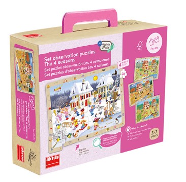 [825866] SET PUZLES DE OBSERVACIÓN “LAS 4 ESTACIONES” – 4 UNIDADES (24 PIEZAS CADA UNO)