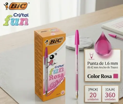 [118926] BOLÍGRAFO BIC CRISTAL FUN ROSA