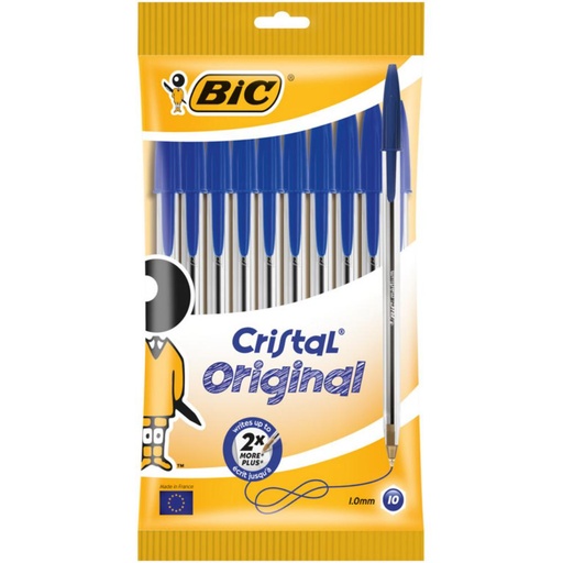 [118878] BOLÍGRAFO BIC CRISTAL ORIGINAL AZUL · TINTA ACEITE · BLÍSTER 10 UDS · TRAZO 0,7 MM